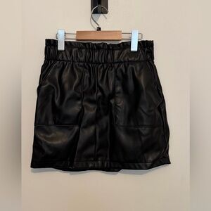 Ci Sono Black Faux Leather Shorts